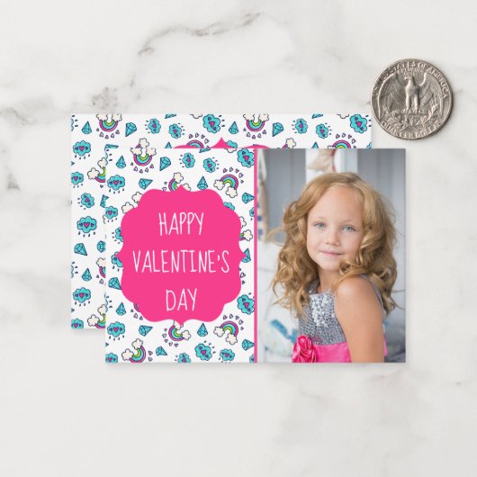 Rainbow Toss Valentijnsdag Aangepaste fotokaarten Notitiekaartje (Voorkant / Achterkant in situ)