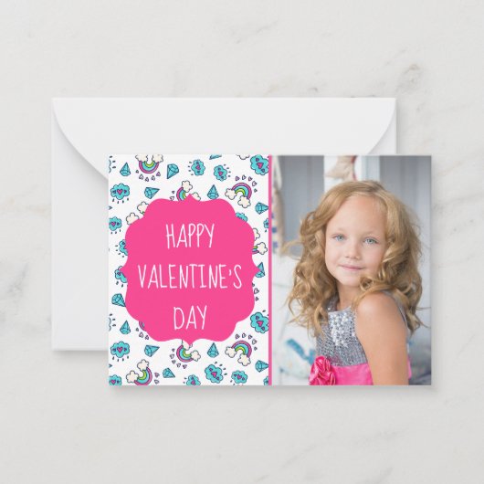 Rainbow Toss Valentijnsdag Aangepaste fotokaarten Notitiekaartje (Voorkant)