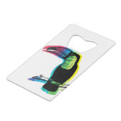 Rainbow Toucan Abstract Creditkaart Flessenopener (Achterkant Gekanteld)