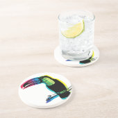 Rainbow Toucan Zandsteen Onderzetter (Zijkant)