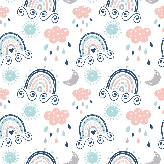 Rainbow Towel Gift Navy Pink Boho for Children Bad Handdoek