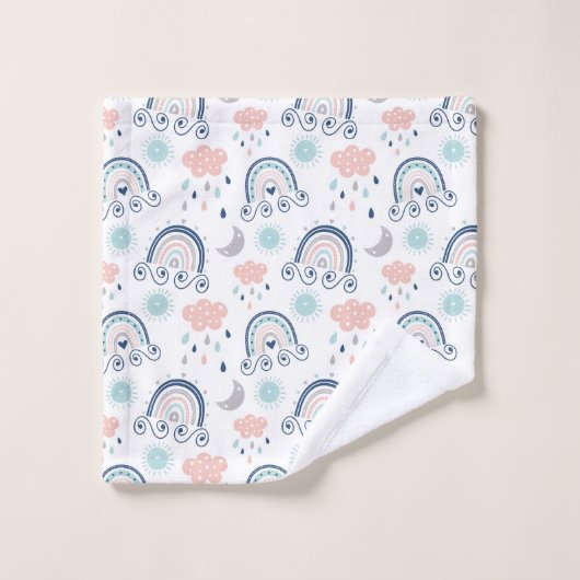 Rainbow Towel Gift Navy Pink Boho for Children Bad Handdoek (Wasdoekje)