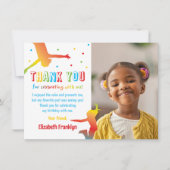 Rainbow Trampoline Park Kinderverjaardag Bedankkaart (Voorkant)