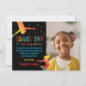 Rainbow Trampoline Park Kinderverjaardag Bedankkaart (Voorkant)