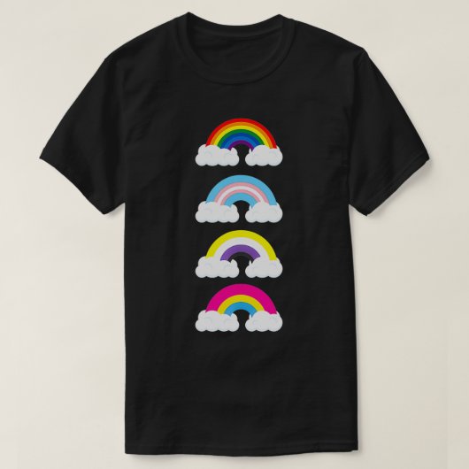 Rainbow Transgender Non Binary Pan Flag Gay Pride T-shirt (Design voorkant)