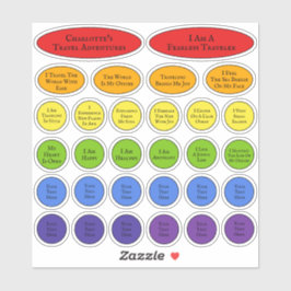 Rainbow Travel Affirmations Sjabloon van 30 Sticker