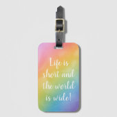 Rainbow Travel Quote Waterverf Wanderlust Dreams Bagagelabel (Voorkant (verticaal))