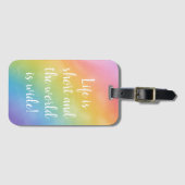 Rainbow Travel Quote Waterverf Wanderlust Dreams Bagagelabel (Voorkant (horizontaal))