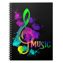 Rainbow Treble Clef Music Thed Notitieboek