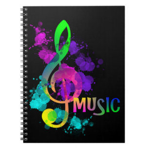Rainbow Treble Clef Music Thed Notitieboek