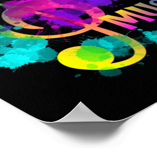 Rainbow Treble Clef Music Thed Poster (Hoek)