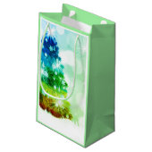 Rainbow Tree Gift Bag Klein Cadeauzakje (Achterkant Gekanteld)