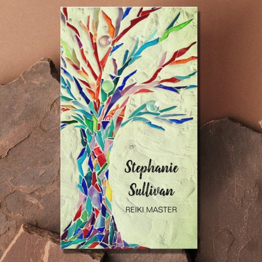 Rainbow Tree Green Reiki Visitekaartje