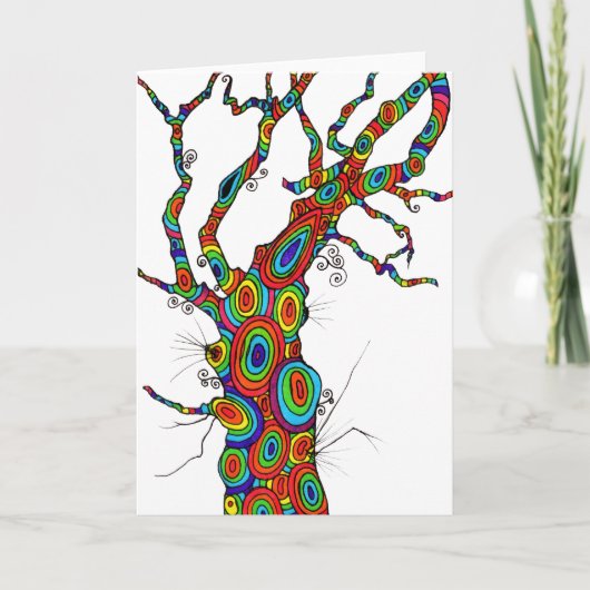 Rainbow Tree - kleurrijke verjaardagskaart Kaart (Voorkant)