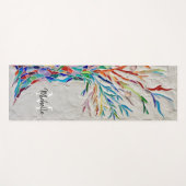 Rainbow Tree Name Monogram Yogamat (Voorkant (horizontaal))