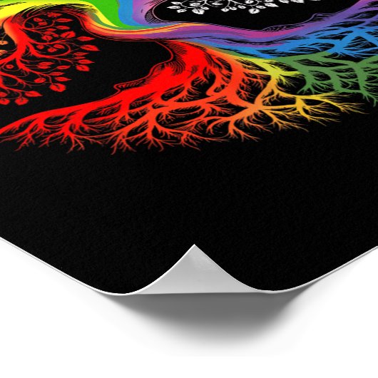 Rainbow Tree of Life LGBTQ Lesbische Gay Pride Vla Poster (Hoek)