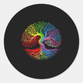 Rainbow Tree of Life LGBTQ Lesbische Gay Pride Vla Ronde Sticker (Voorkant)