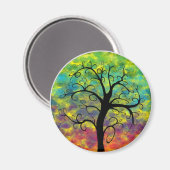 Rainbow Tree of Life Maan Magnet (Voorkant / Achterkant)