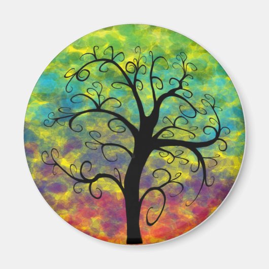 Rainbow Tree of Life Maan Magnet (Voorkant)
