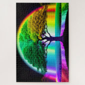Rainbow Tree of Life Under Night Sky Legpuzzel (Verticaal)
