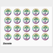 Rainbow Tree of Life van Amelia Carrie Ronde Sticker (Vel)