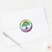 Rainbow Tree of Life van Amelia Carrie Ronde Sticker (Envelop)