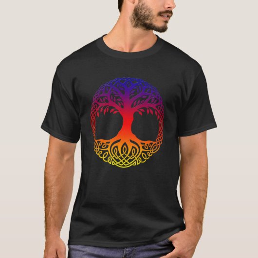 Rainbow Tree of Life Yggdrasill T-shirt (Voorkant)