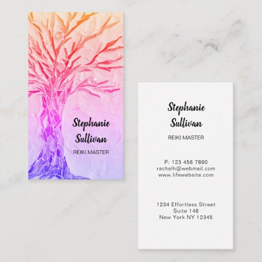 Rainbow Tree Reiki Visitekaartje (Voorkant / Achterkant)