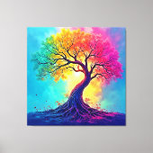  Rainbow Tree: Roots of Infinite Hope Art Canvas Afdruk (Voorkant)