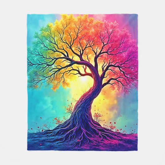 Rainbow Tree: Roots of Infinite Hope Art Fleece Deken (Voorkant)