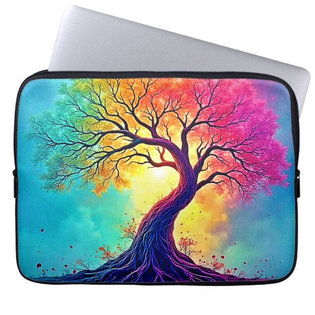 Rainbow Tree: Roots of Infinite Hope Art Laptop Sleeve (Voorkant)