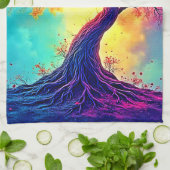 Rainbow Tree: Roots of Infinite Hope Art Theedoek (Gevouwen)