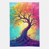 Rainbow Tree: Roots of Infinite Hope Art Theedoek (Verticaal)