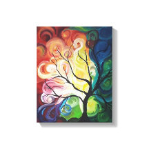 Rainbow Tree schilderij op Canvas print van JPDeny