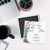 Rainbow Tree Weddenschap Save the Date Magnet