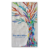 Rainbow Tree Yoga Instructor Magnet Magnetisch Visitekaartje (Voorkant Verticaal)