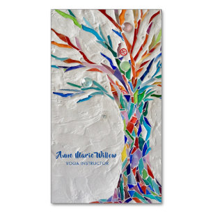 Rainbow Tree Yoga Instructor Magnet Magnetisch Visitekaartje