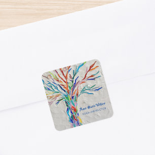 Rainbow Tree Yoga Instructor Vierkante Sticker