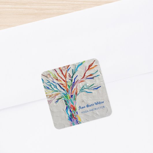 Rainbow Tree Yoga Instructor Vierkante Sticker