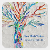 Rainbow Tree Yoga Instructor Vierkante Sticker (Voorkant)