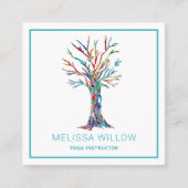 Rainbow Tree Yoga Instructor Vierkante Visitekaartje (Voorkant)