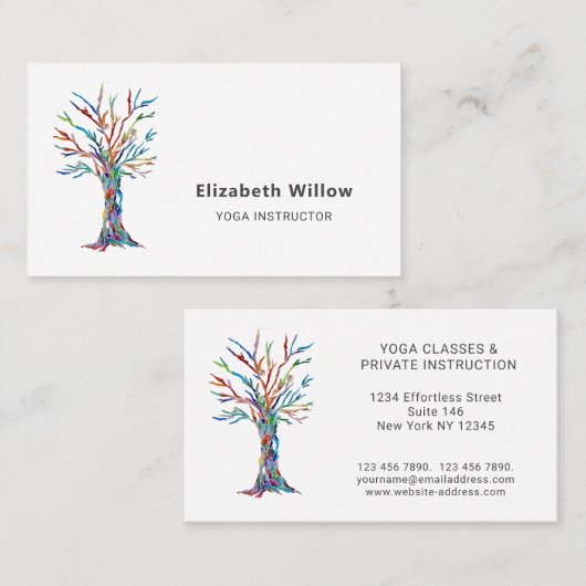 Rainbow Tree Yoga Instructor Visitekaartje (Voorkant / Achterkant)