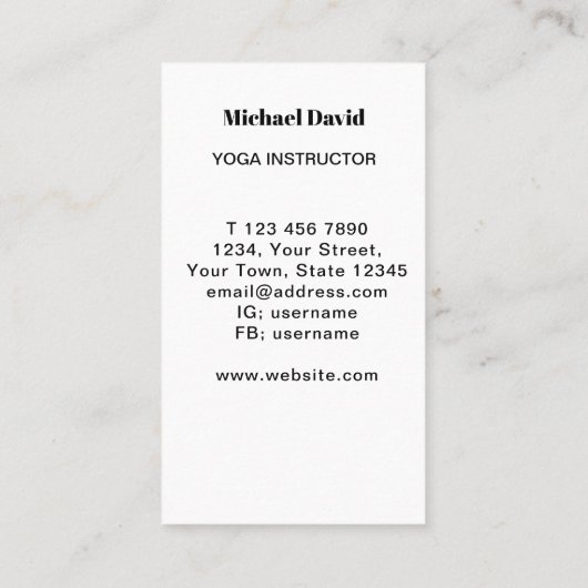 Rainbow Tree Yoga Instructor Visitekaartje (Achterkant)