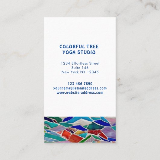 Rainbow Tree Yoga Instructor Visitekaartje (Achterkant)