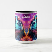 Rainbow Tri Cavalier King Charles Spaniel Hond Mok (Midden)