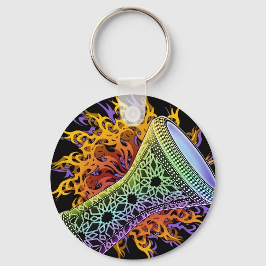 Rainbow Tribal Doumbek Sleutelhanger (Voorkant)