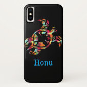 Rainbow Tribal Hawaiian Zee Turtle on Black Case-Mate iPhone Case (Achterkant)