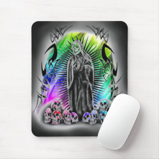 Rainbow Tribal Skull Grim Reaper Mousepad Muismat (Met muis)