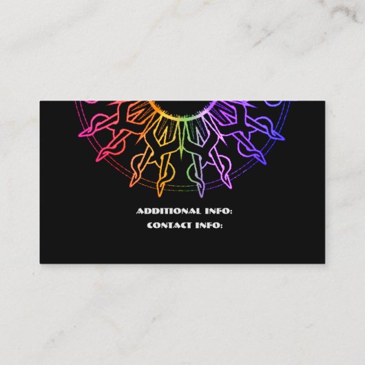 Rainbow Tribal Sun Visitekaartje (Achterkant)