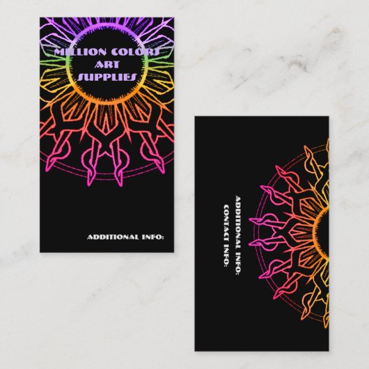 Rainbow Tribal Sun Visitekaartje 2 (Voorkant / Achterkant)